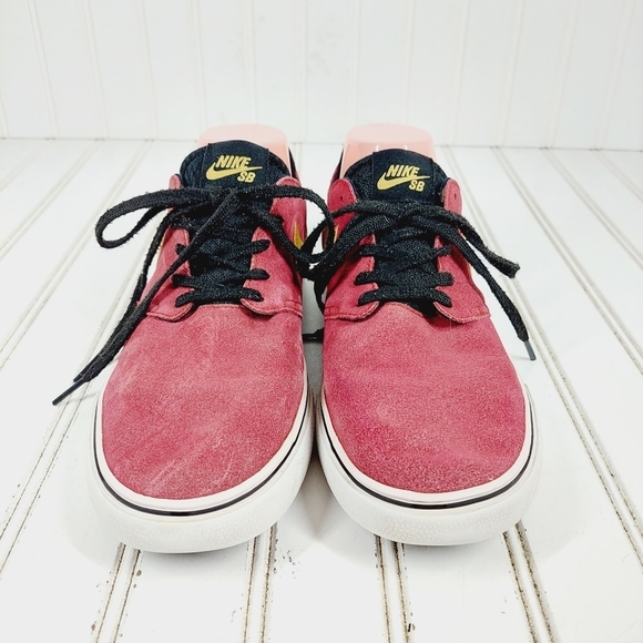 Nike Sb Zoom Oneshot Red Suede Leather Lace Up Athleisure Running Sneakers E42 - Picture 5 of 9